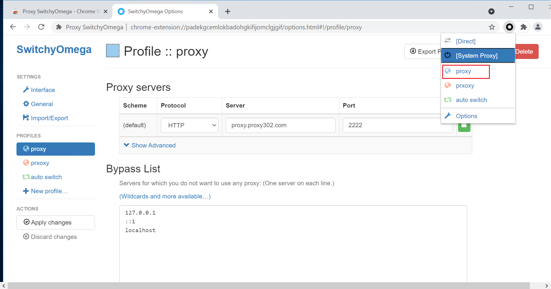 proxy302 - Connection guide